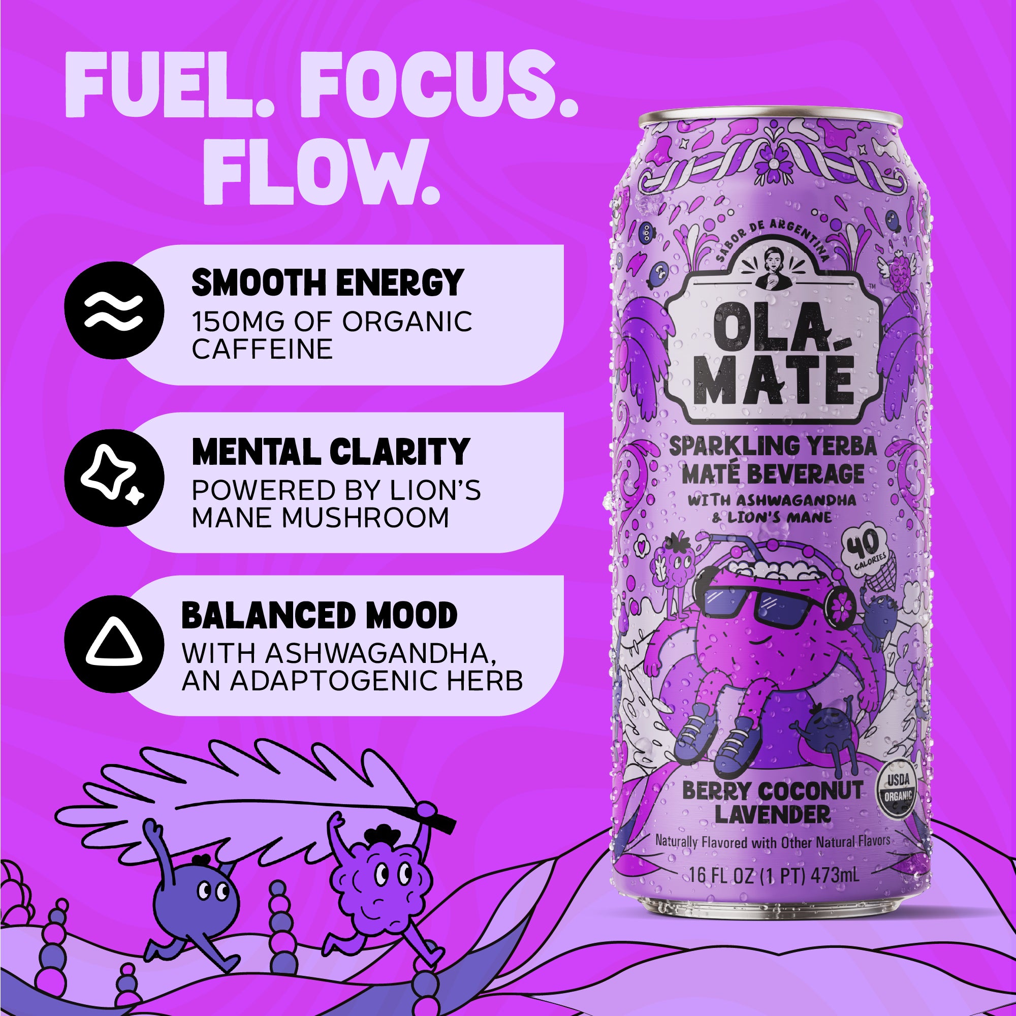 Berry Coconut Lav Sparkling Maté