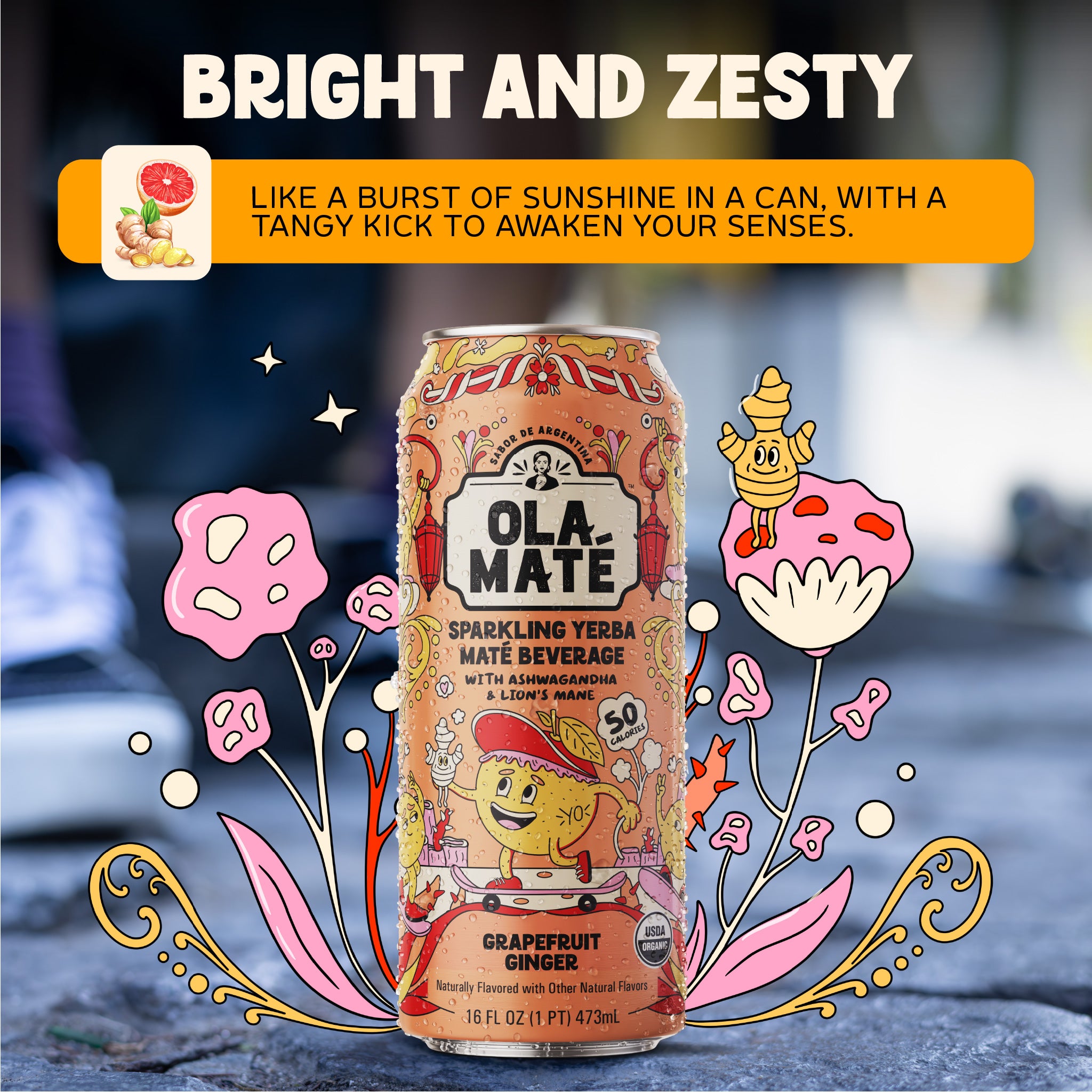 Grapefruit Ginger Sparkling Maté